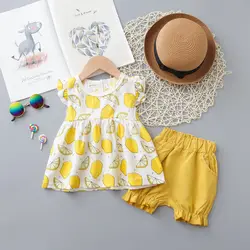 Vestido de niña algodón peinado floral sin mangas, conjunto veraniego