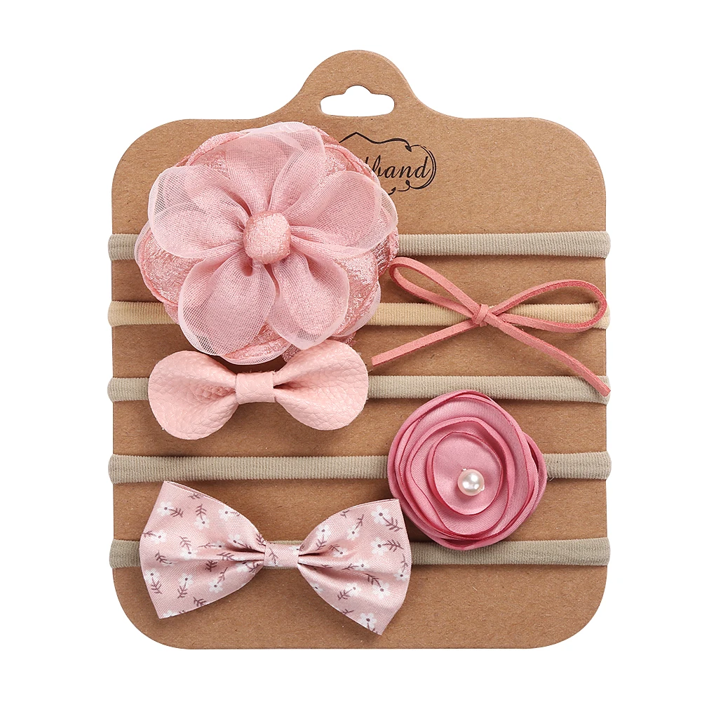 Accesorios recién nacido con diadema lazo y bandas elásticas pelo - imagen 5
