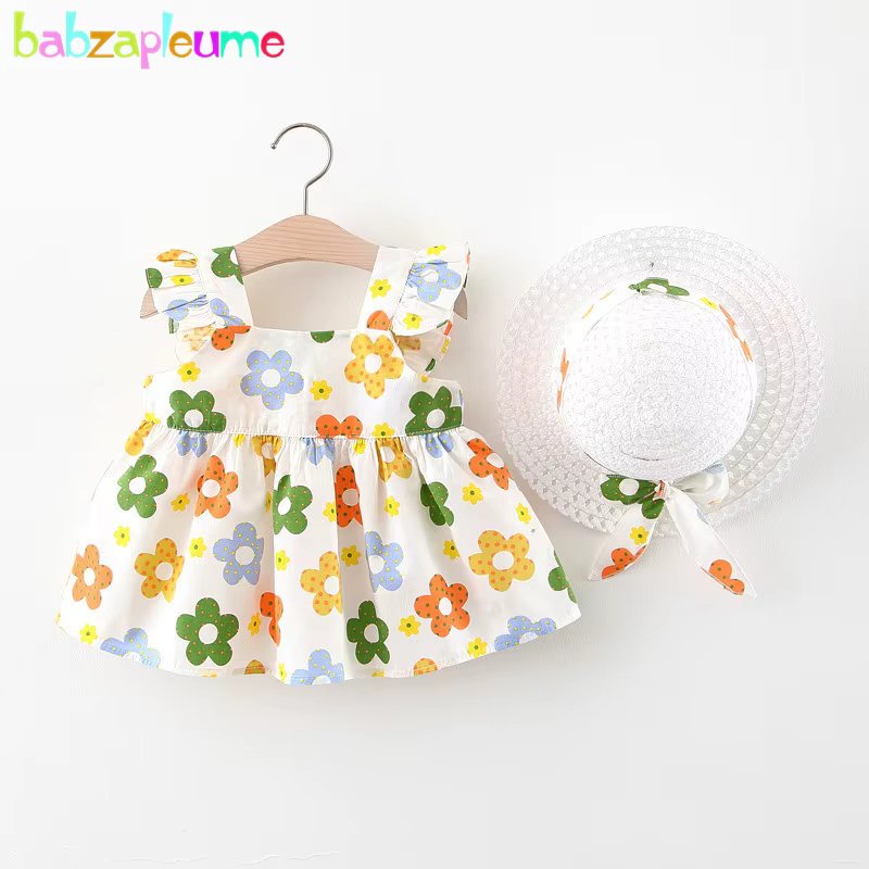 Vestido sin mangas con estampado de flores