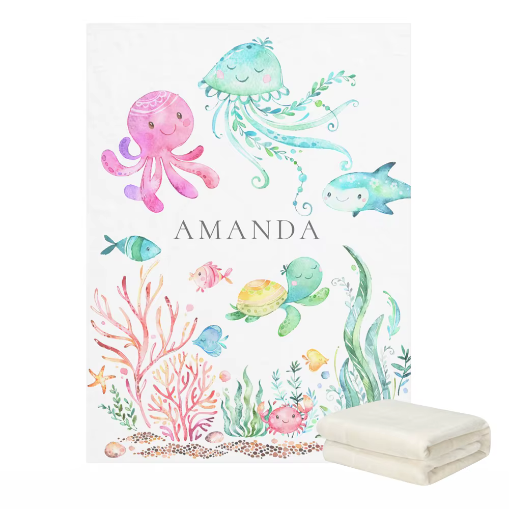 LVYZIHO Manta lana personalizada bebé bajo el mar - imagen 2
