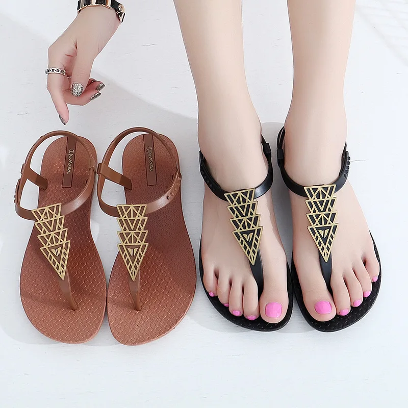 Sandalias planas bohemias Ipomoea – Chanclas de playa para mujer summer 2025 - imagen 5