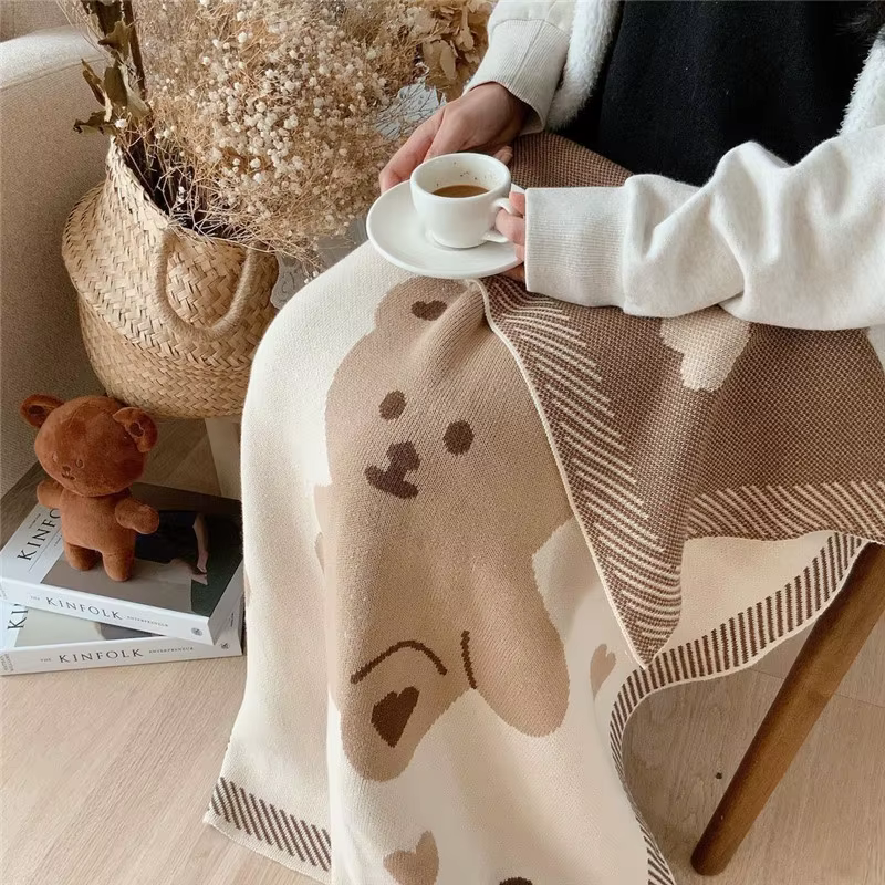 Manta de punto con forma de oso para bebé recién nacido – Cálida para invierno - imagen 2