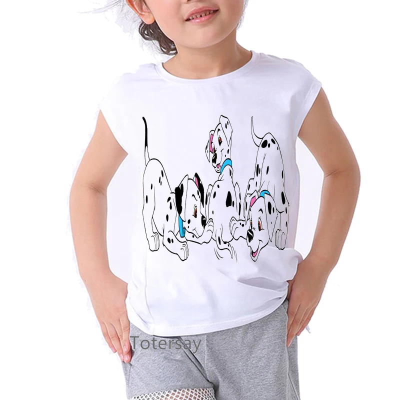 Camiseta blanca con estampado dálmata para niños y niñas kawaii - imagen 5