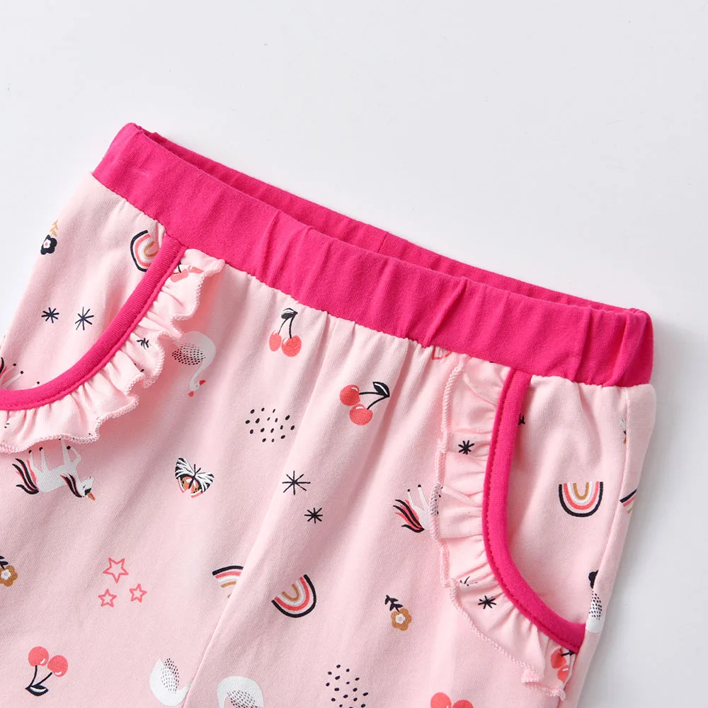 DXTON Mallas ajustadas de algodón para niñas con estampado floral - imagen 3