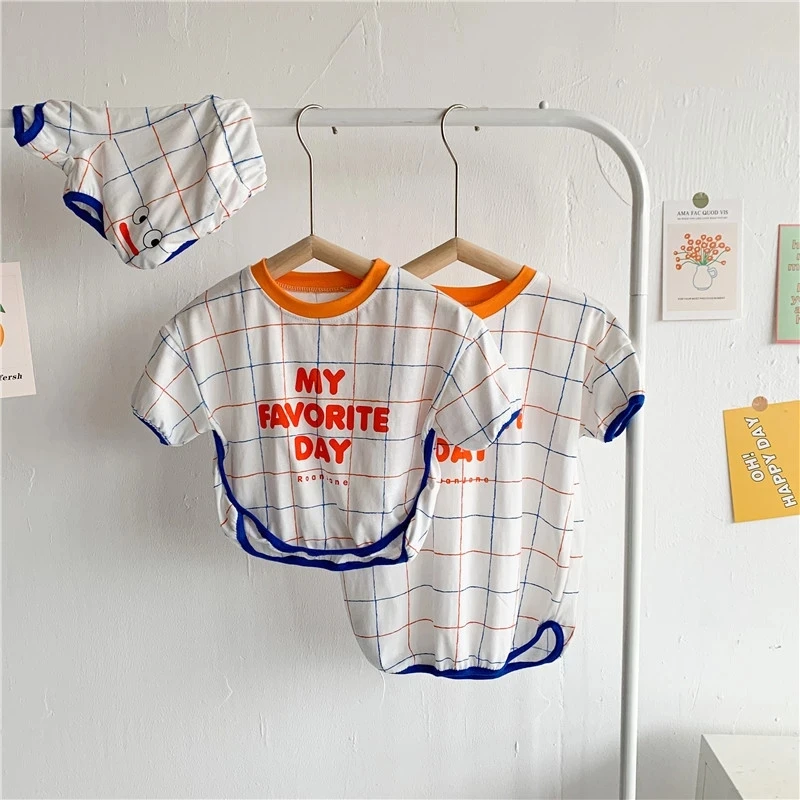Conjunto verano para hermanos Milangel – Ropa con estampado de letras - imagen 3
