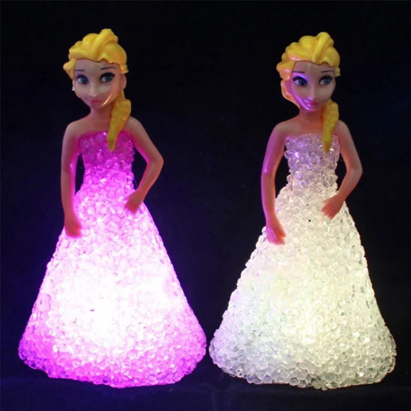 Lámpara de luz nocturna LED Frozen Elsa y Anna gradiente para niñas