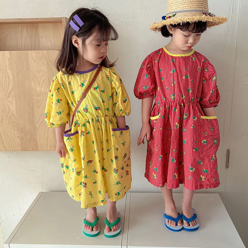 Vestido floral manga corta para nina – Primavera verano algodon - imagen 4