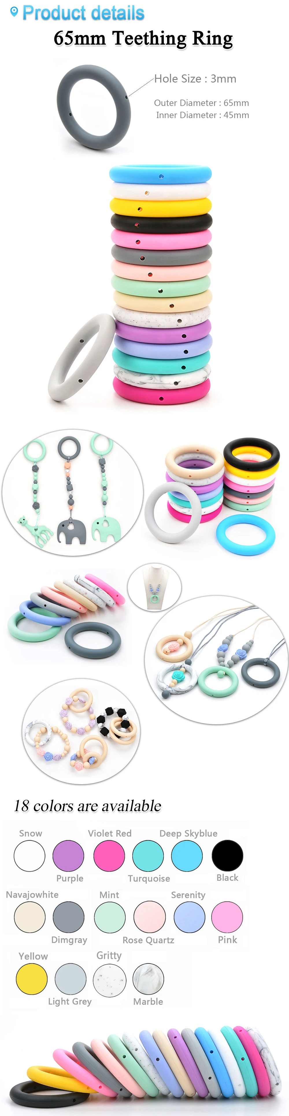 Anillo de dentición de silicona para bebé
