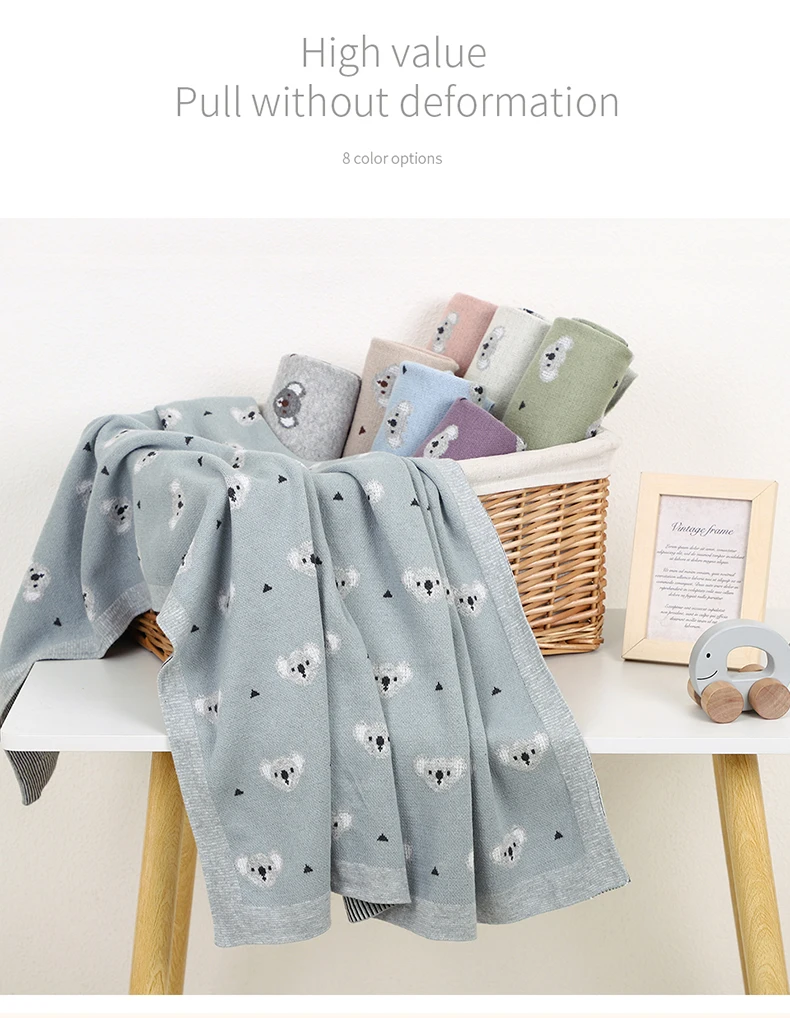Detalle del algodón de punto y diseño koala