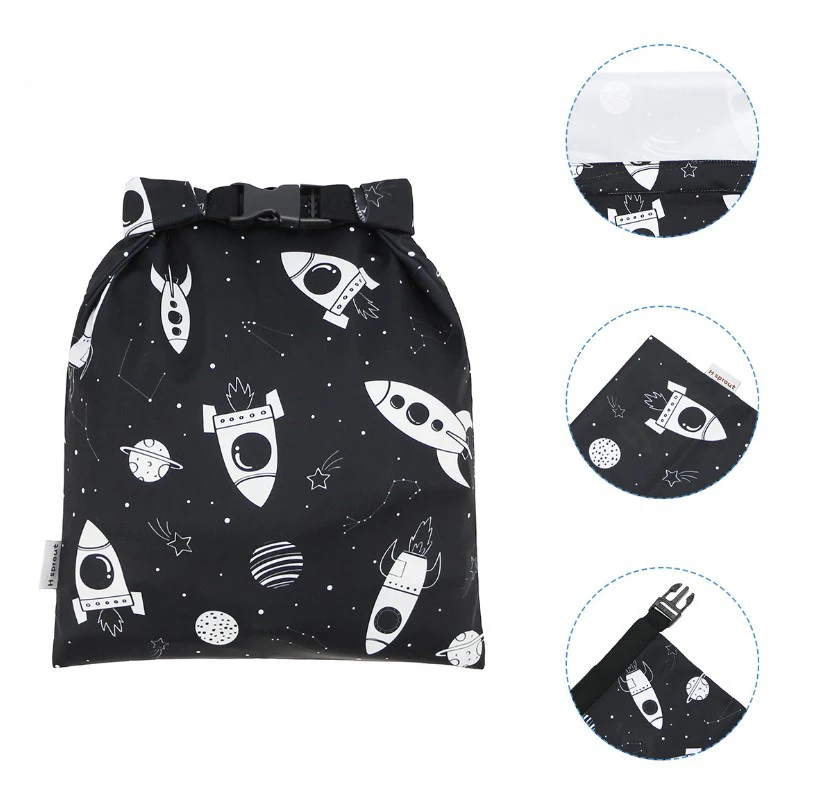 Bolsa de pañales de tela impermeable lavable, gran capacidad - imagen 5