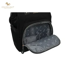 Mochila de pañales cuero Colorland con organizador para bebé