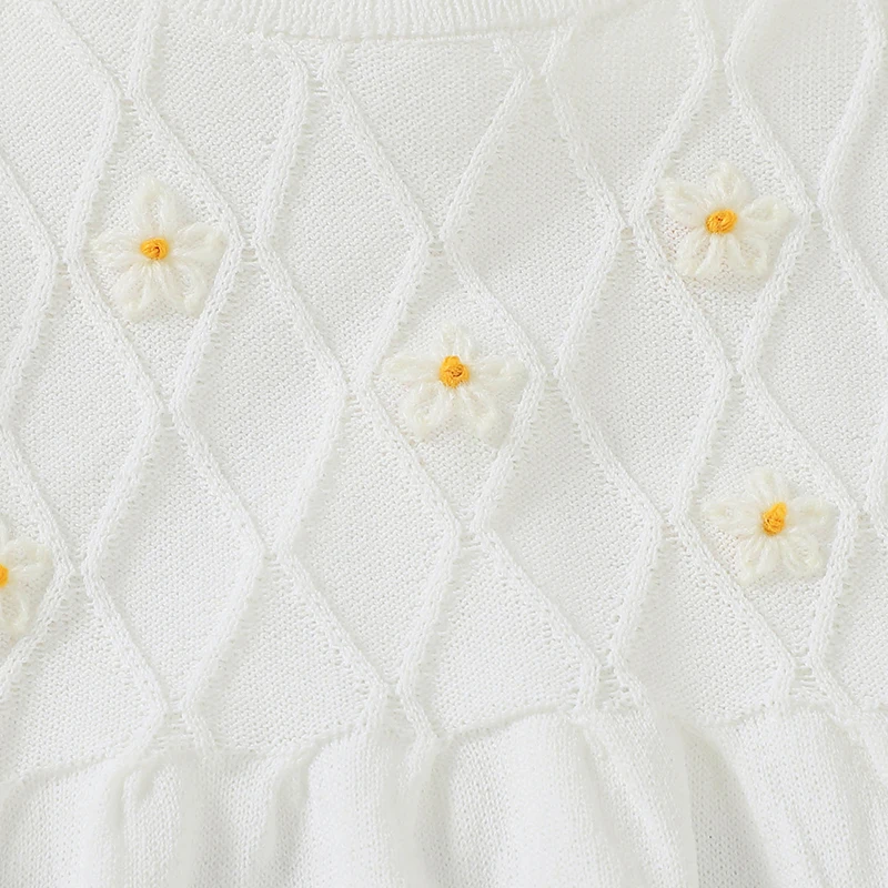 Vestido sin mangas de verano para bebé y niña – Blanco suave - imagen 3