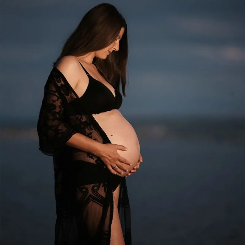 Vestido de maternidad boho ganchillo encaje para sesiones fotos - imagen 3