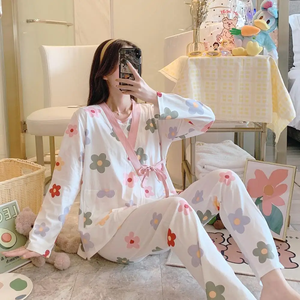 Pijama de lactancia maternidad estampado enfermería - imagen 2