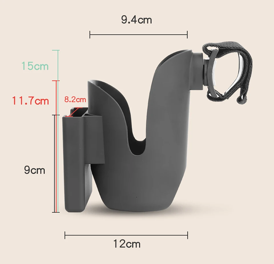 Portavasos universal para cochecito con soporte para teléfono y botella