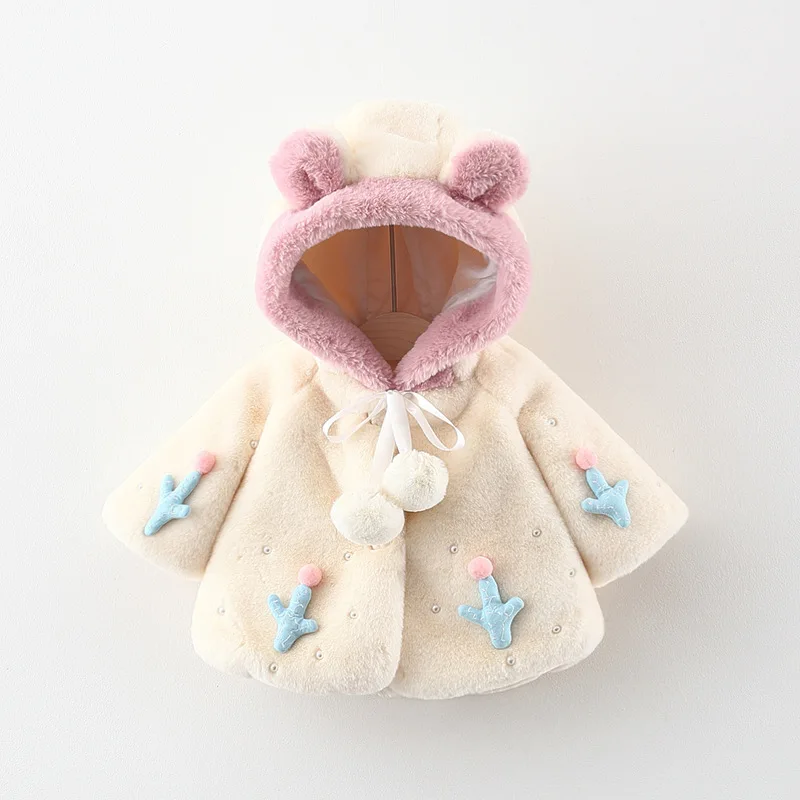 Chaqueta terciopelo con capucha para niña – Otoño Invierno - imagen 4