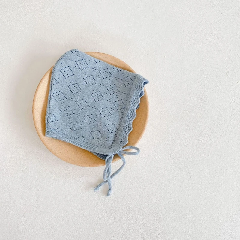 Gorro bebé punto de algodón con flores y encaje - imagen 3