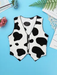 Disfraz de vaquero infantil sin mangas con chaleco estampado vaca