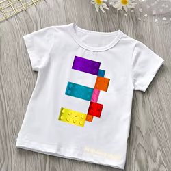 Camiseta infantil con diseño numérico en algodón suave para niños