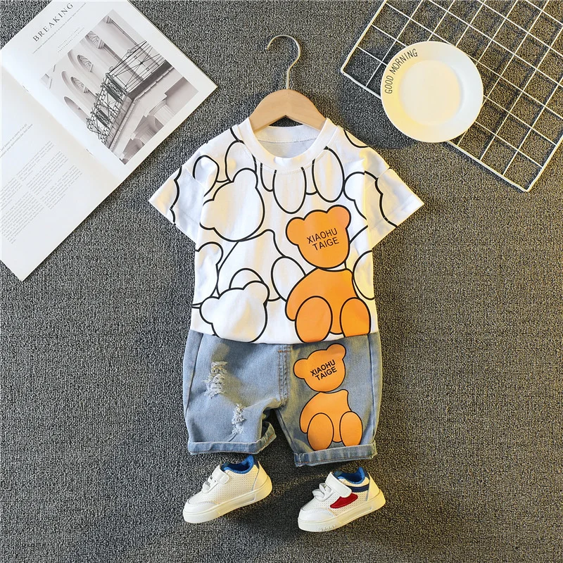 Conjunto verano niña camiseta dibujos animados pantalón corto - imagen 4