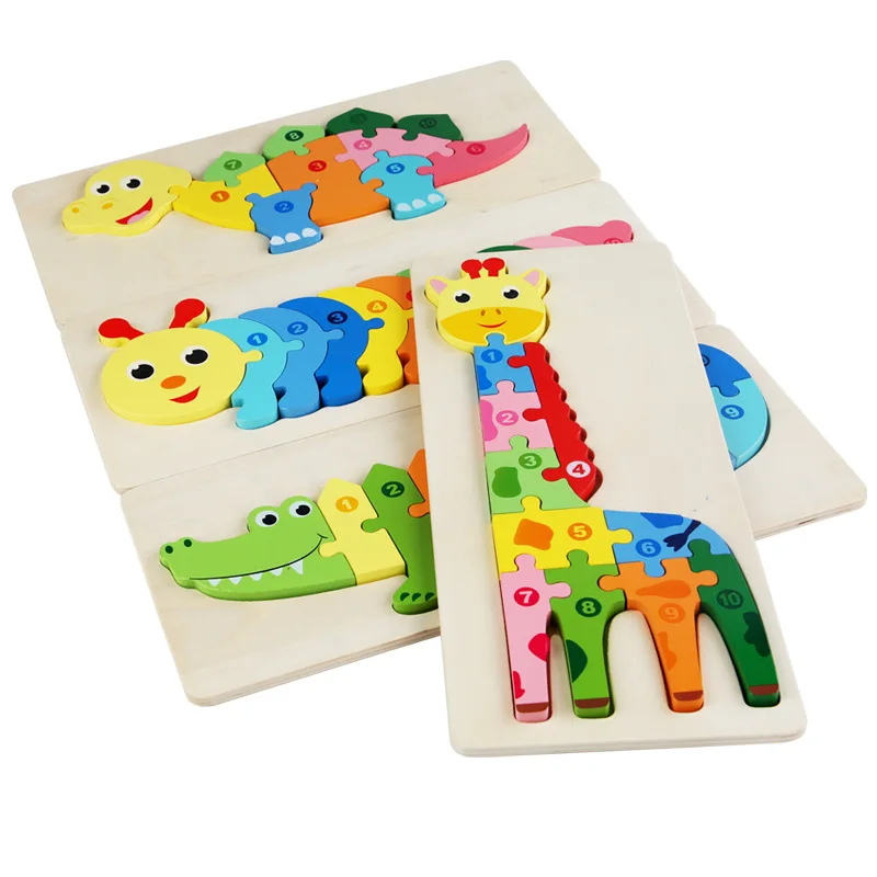 Rompecabezas 3D de madera con animales – Juguete educativo infantil - imagen 4