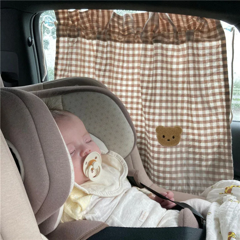 Cortinas protección solar para coche con diseño de oso aptas bebés - imagen 5
