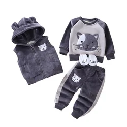 Conjunto invierno bebé: chaleco con capucha y pantalones – Algodón suave para niño