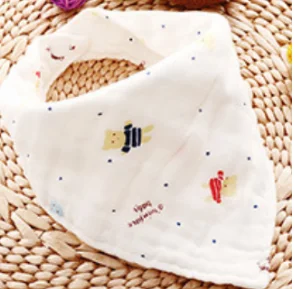 Babero de muselina tipo bandana con estampado animal para bebé - imagen 2