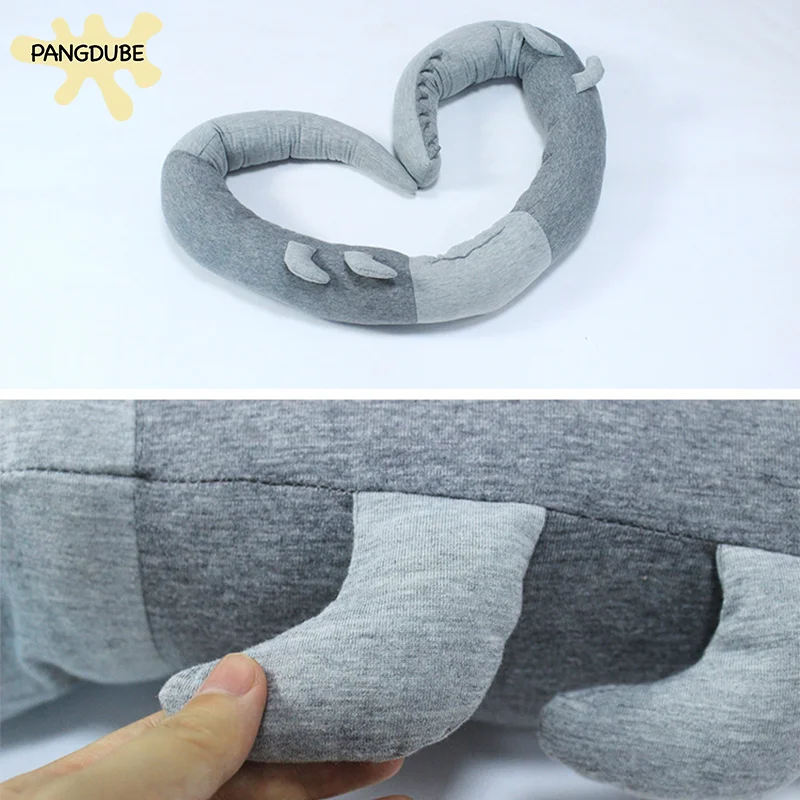 Parachoques de cuna cocodrilo gris acolchado para bebé - imagen 5