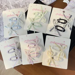 Pinzas para el pelo niña con lazo princesa y pedrería lateral