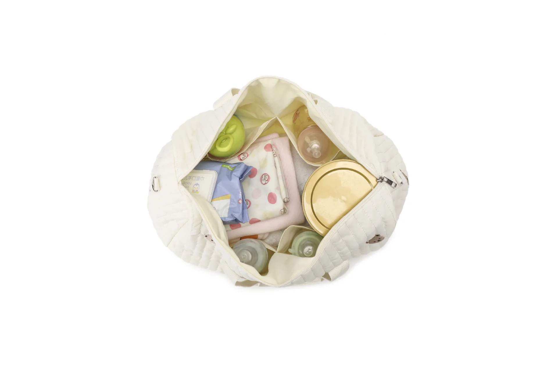 Bolso floral acolchado de algodón