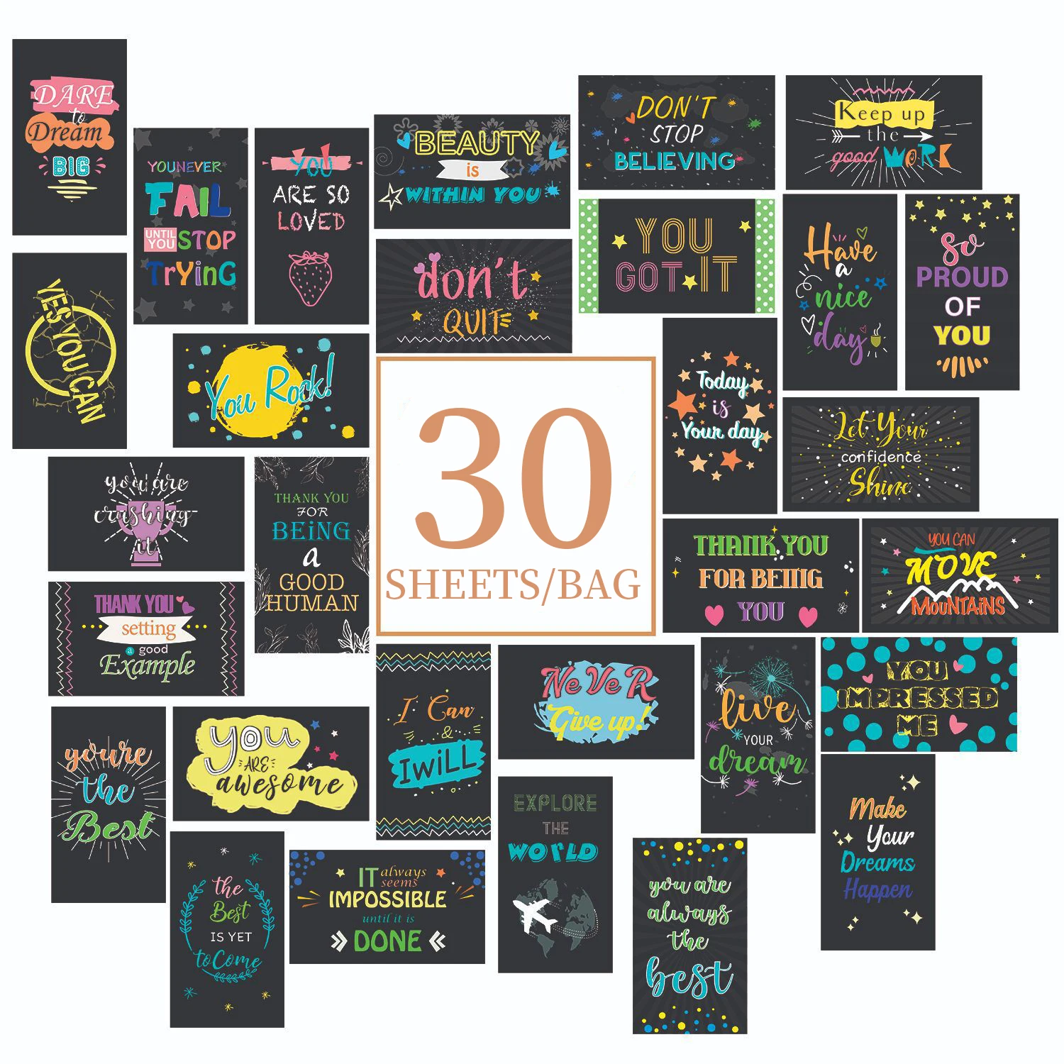 Tarjetas y postales motivacionales con pegatinas para decorar - imagen 3