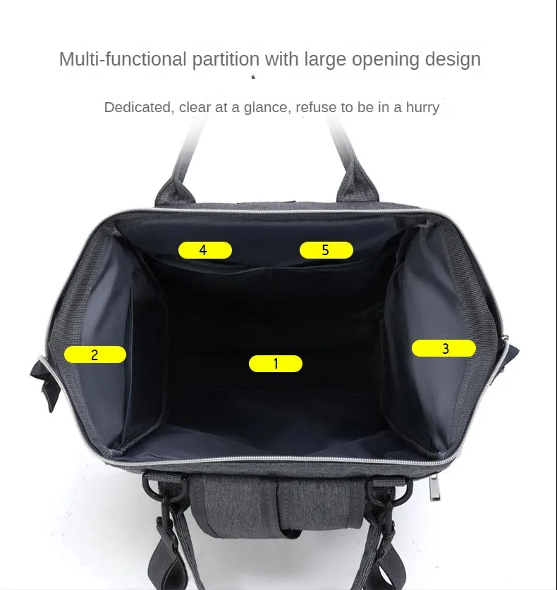 Bolsa de pañales impermeable para mamá y bebé, ligera - imagen 4
