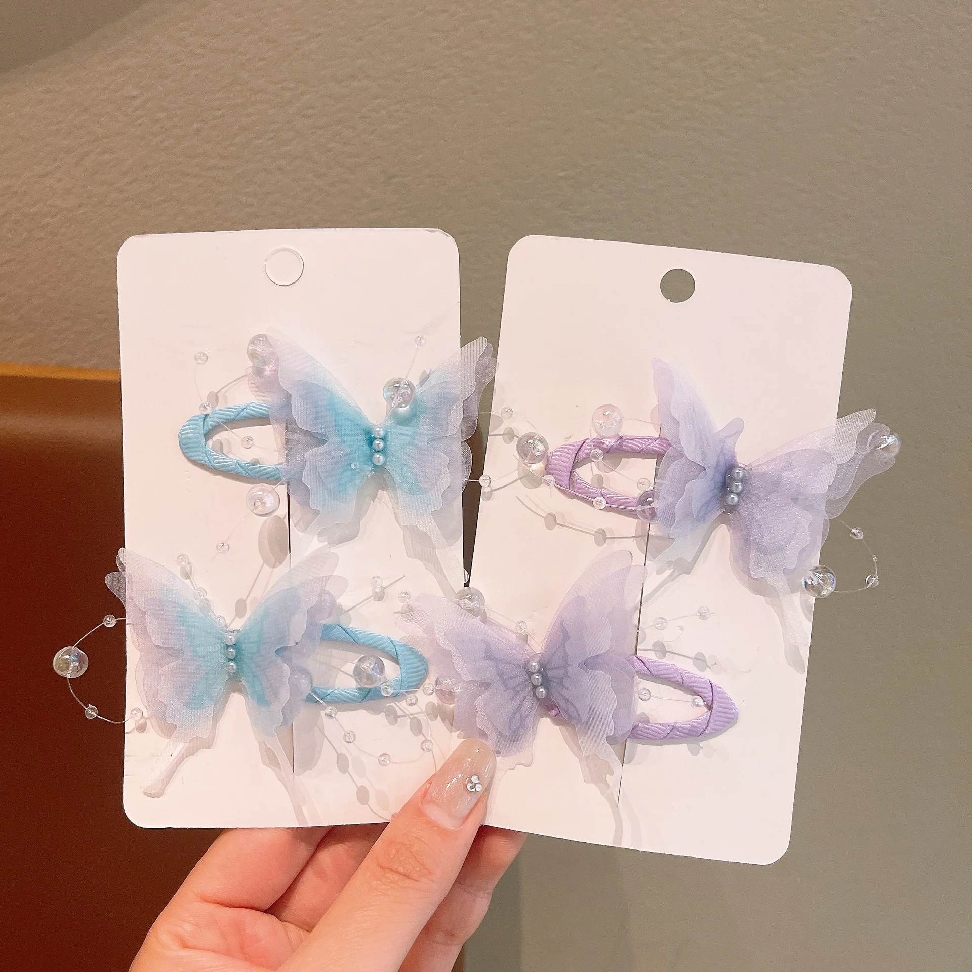 Súper Hada clip de pelo infantil mariposa en malla para niñas - imagen 3