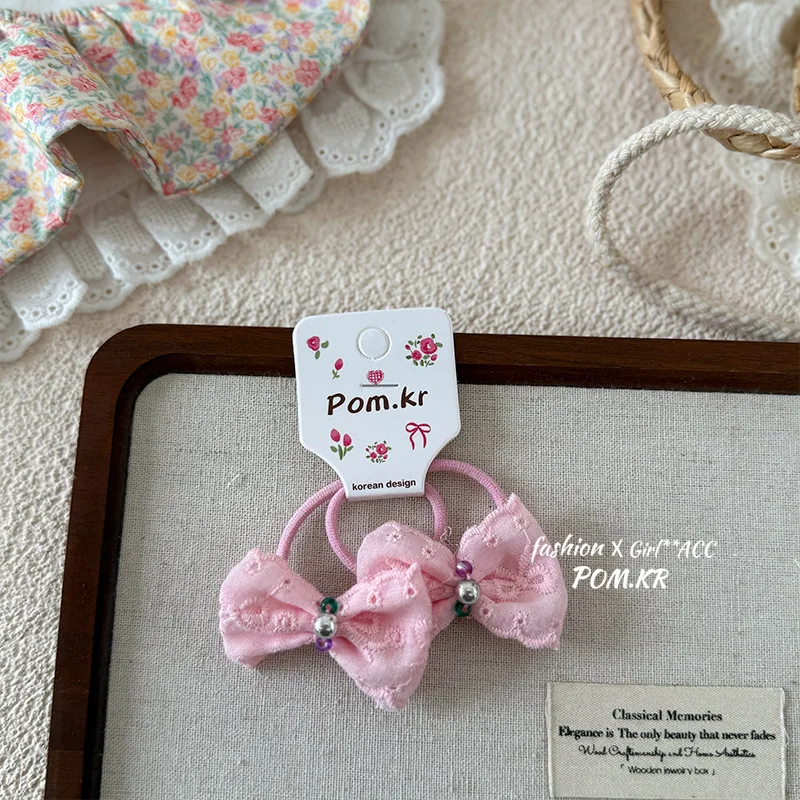 Lazo elástico para el pelo de niña – Color caramelo – Diseño adorable - imagen 4