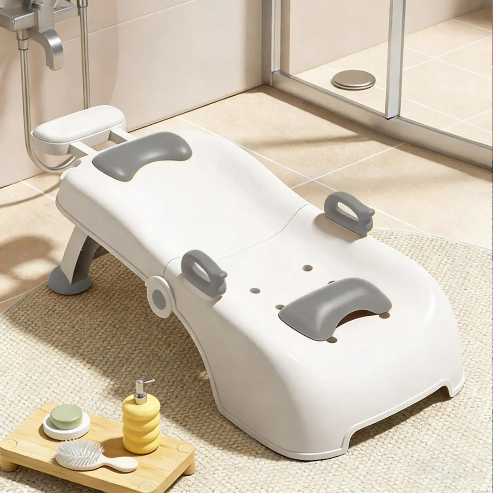 Silla de lavado plegable y portátil para niños y niñas de baño - imagen 4