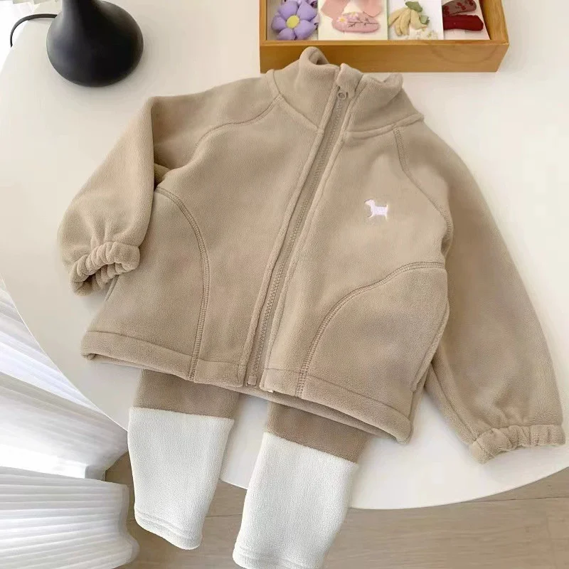Conjunto de lana invernal para niños – abrigo cálido con dibujo - imagen 4