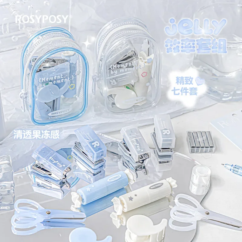 Kit de manualidades portátil con perforador y grapadora para niños
