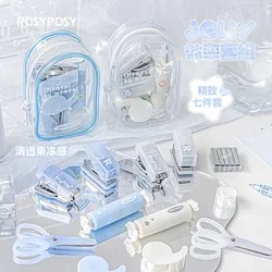 Kit de manualidades portátil con perforador y grapadora para niños