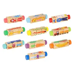 Rompecabezas giratorio de madera infantil – Juego educativo