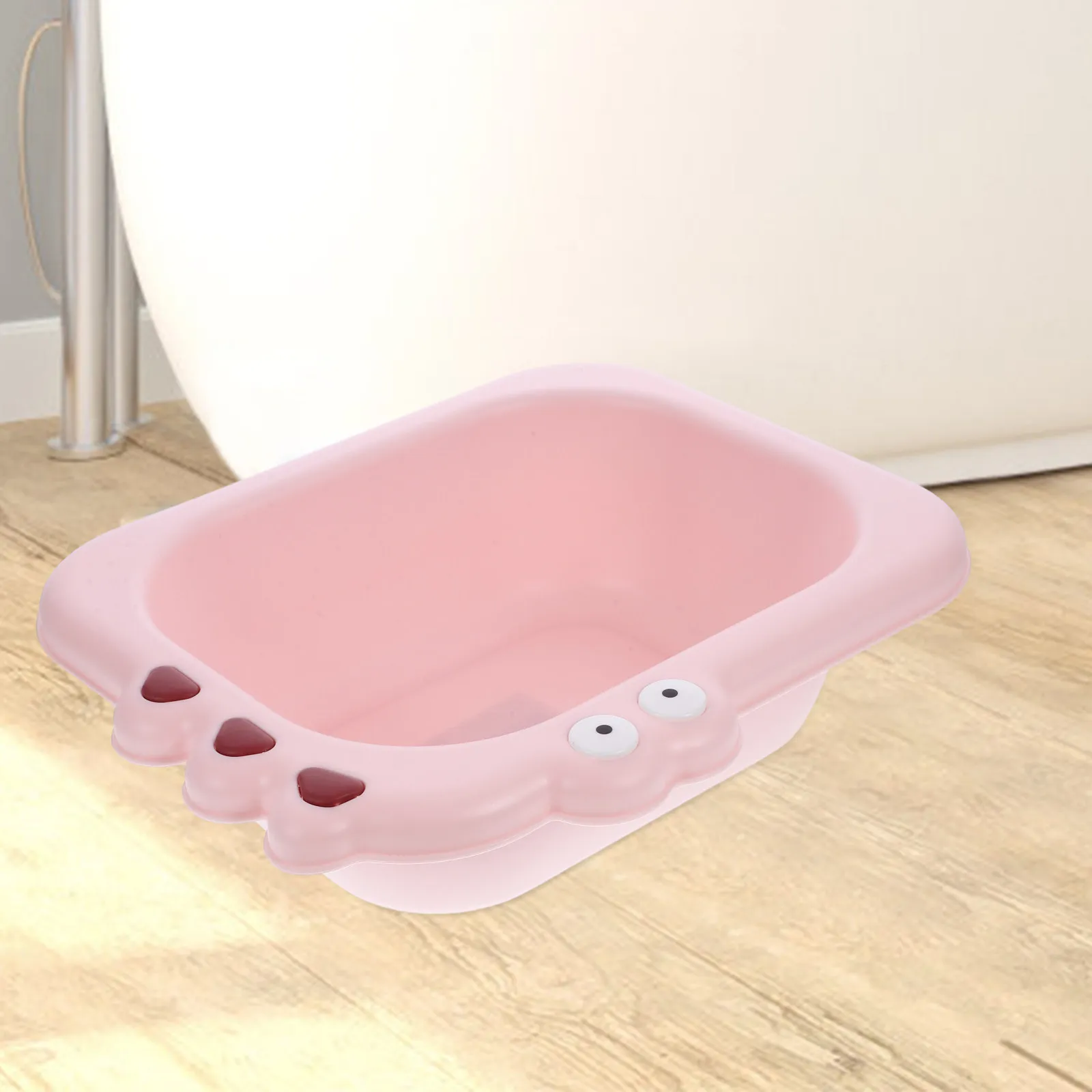 Lavabo para bebé rosa con dibujos para la cara, PP seguro fácil - imagen 2