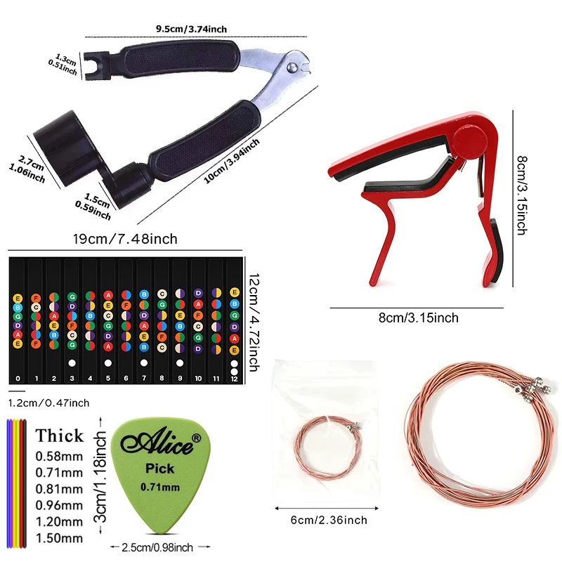 Set de accesorios para guitarra y ukelele