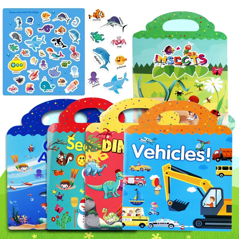 Pegatinas reutilizables de animales para niños – Juego educativo - imagen 5