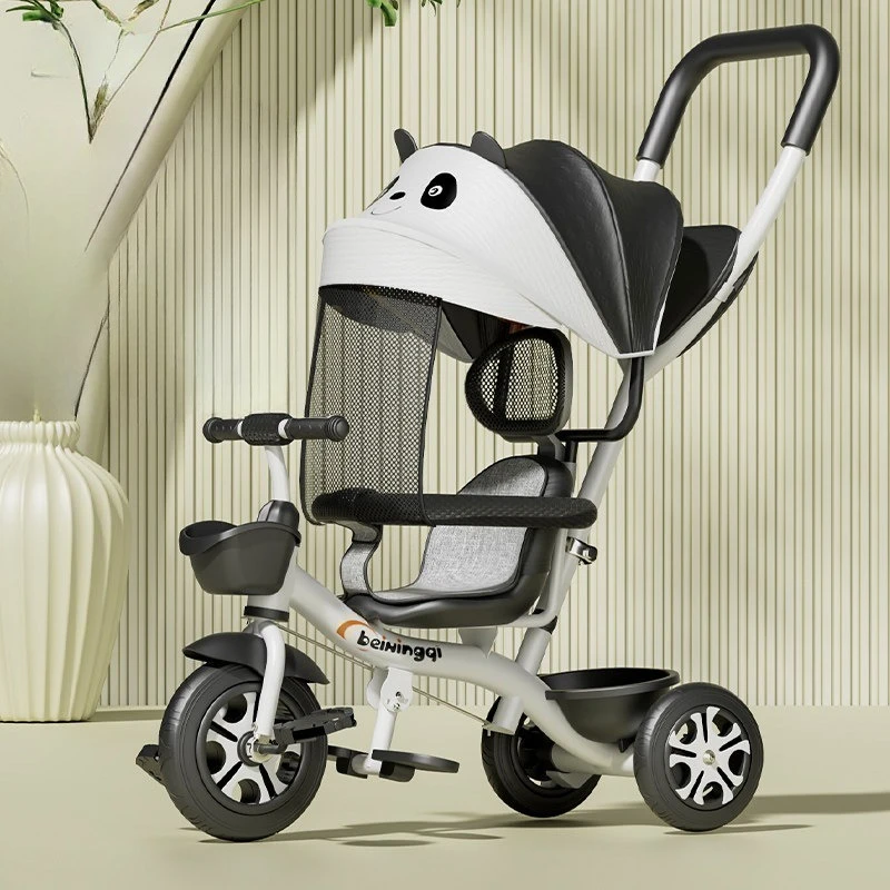 Triciclo antivuelco con mango parental y ruedas anchas para niños - imagen 3