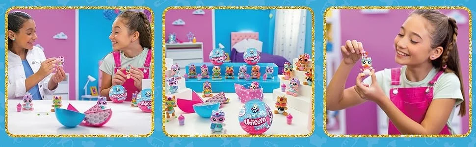 Figuras de unicornio en diferentes colores