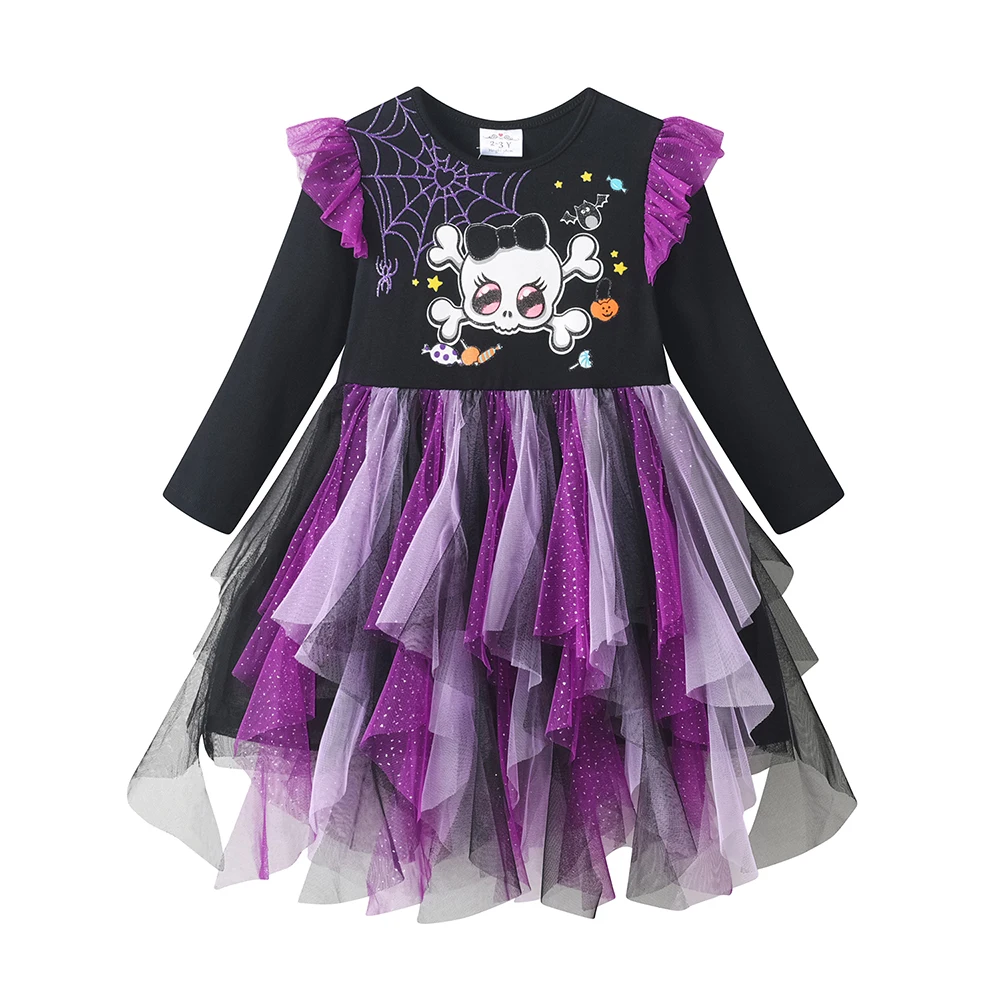 DXTON vestido princesa de tul con manga acampanada para Halloween