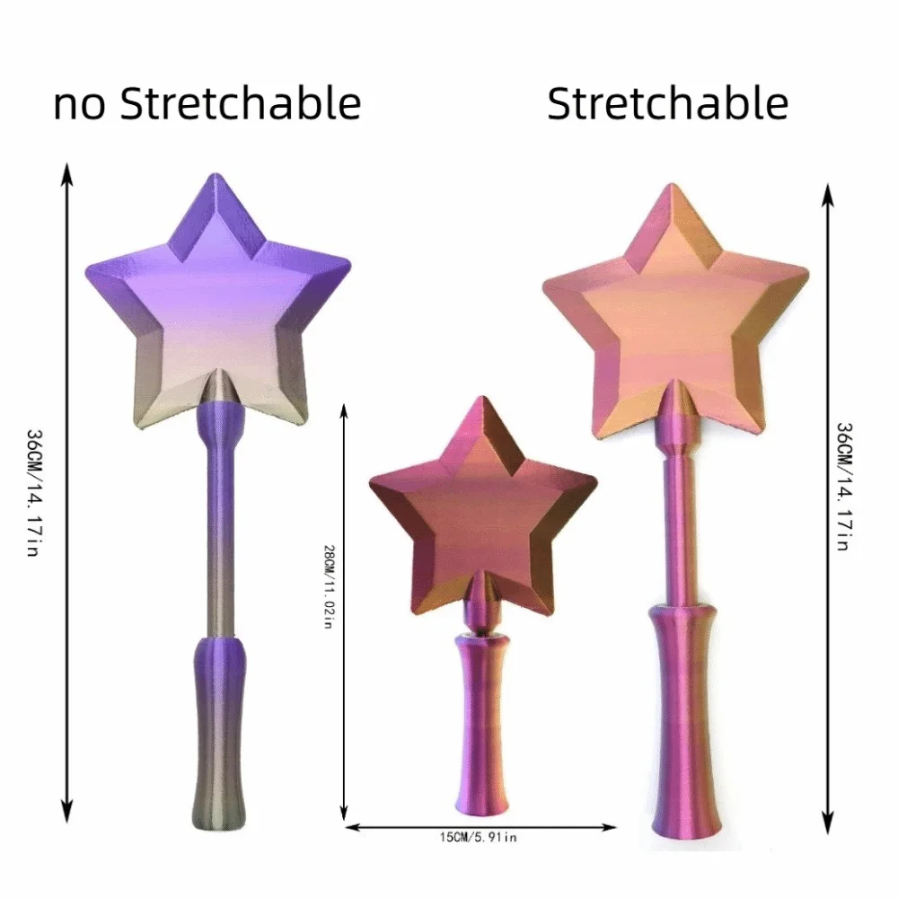 Varita mágica portátil con estrella y elástico, impresa 3D - imagen 2