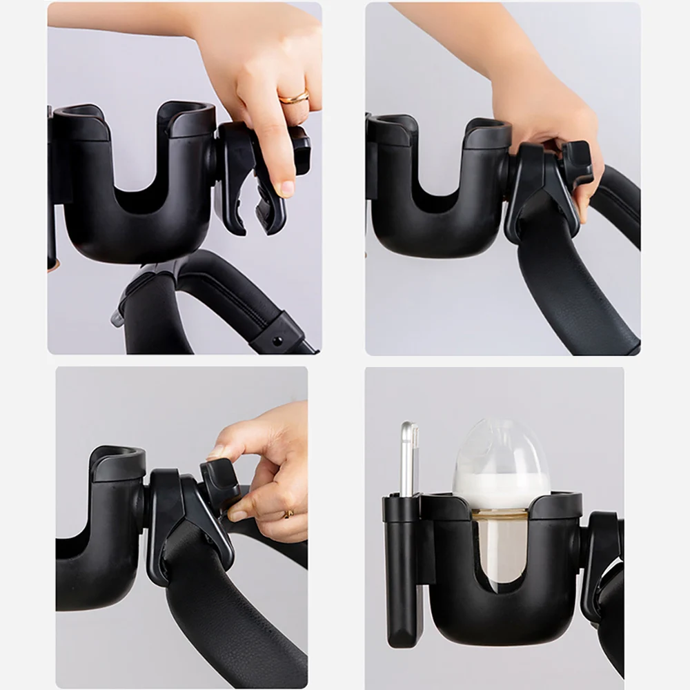 Portavasos para cochecito universal con soporte teléfono y biberones - imagen 5