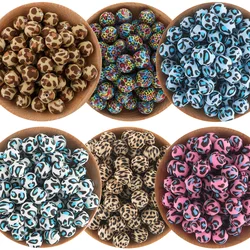 Cuentas de silicona con estampado de leopardo 15mm – Para collares y pulseras infantiles