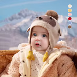 Gorro de lana con orejeras para bebé – Cálido invierno